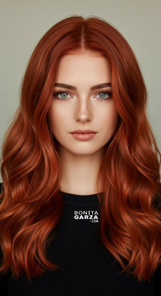 5. Rich Copper Red with Loose Waves | Perfect Hair Colors For Blue Or Green Eyes