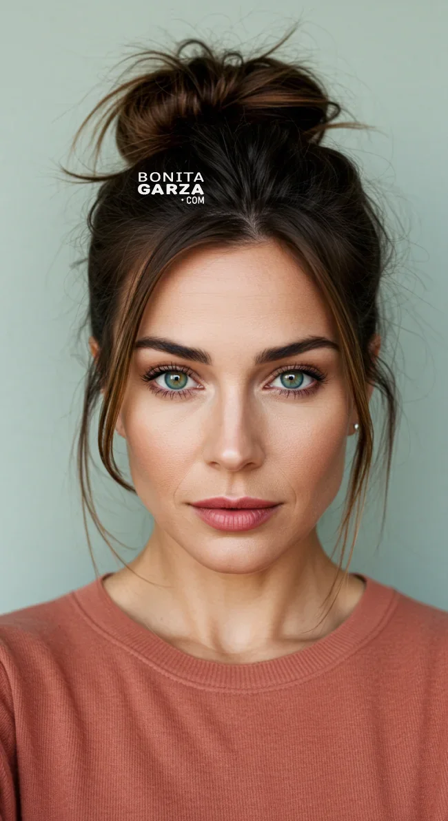 10. Messy Bun with Face-Framing Layers | Hairstyles That Make You Look Younger Without Botox