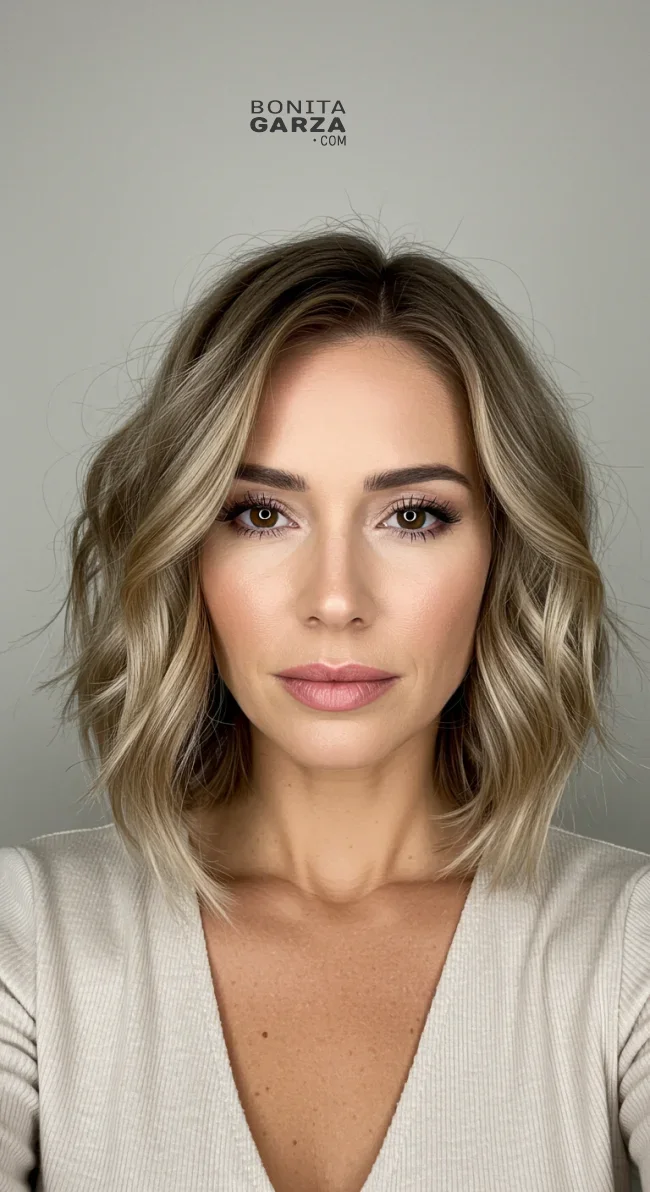 6. Wavy Lob (Long Bob) | Hairstyles That Make You Look Younger Without Botox