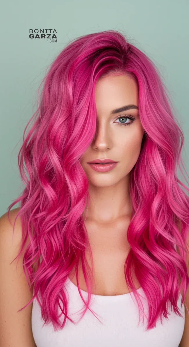 7. Side-Swept Pink Curls | Pretty In Pink: Curly Hairstyles To Rock Your Pink Hair!
