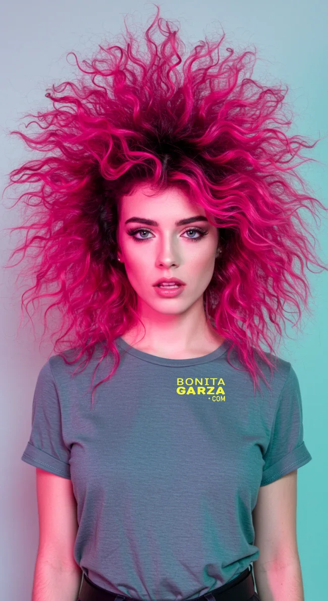 15. Funky Curly Flare | Pretty In Pink: Curly Hairstyles To Rock Your Pink Hair!