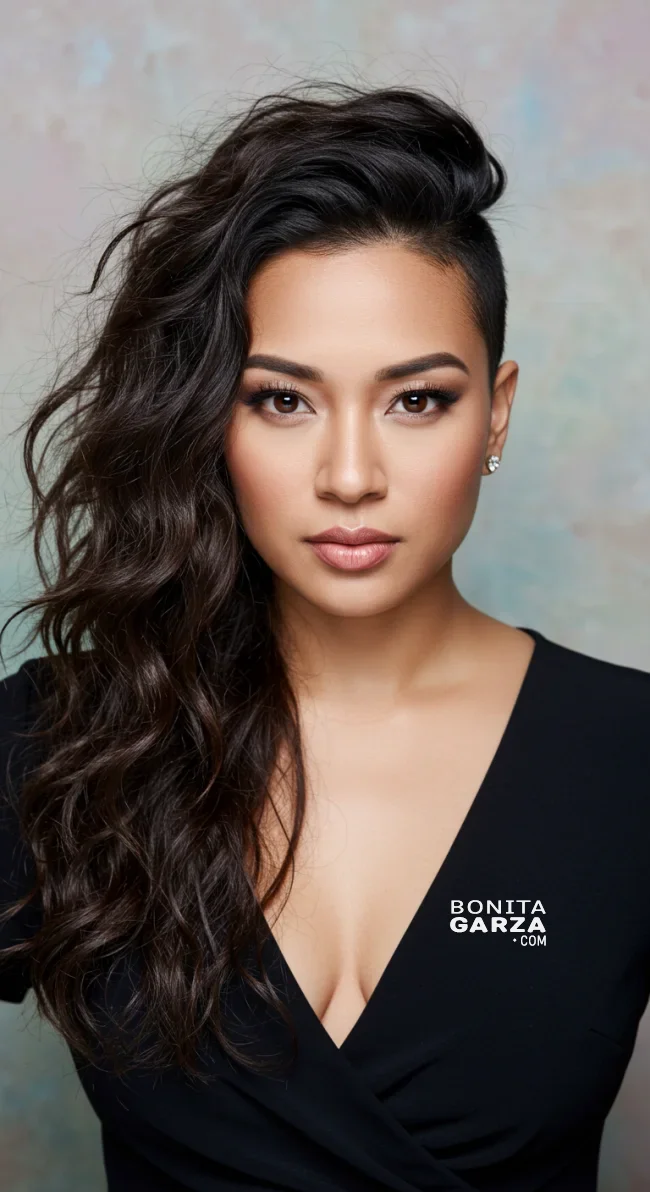 1. Undercut with Flowing Waves | Explore Long Hair With Shaved Sides Hairstyles