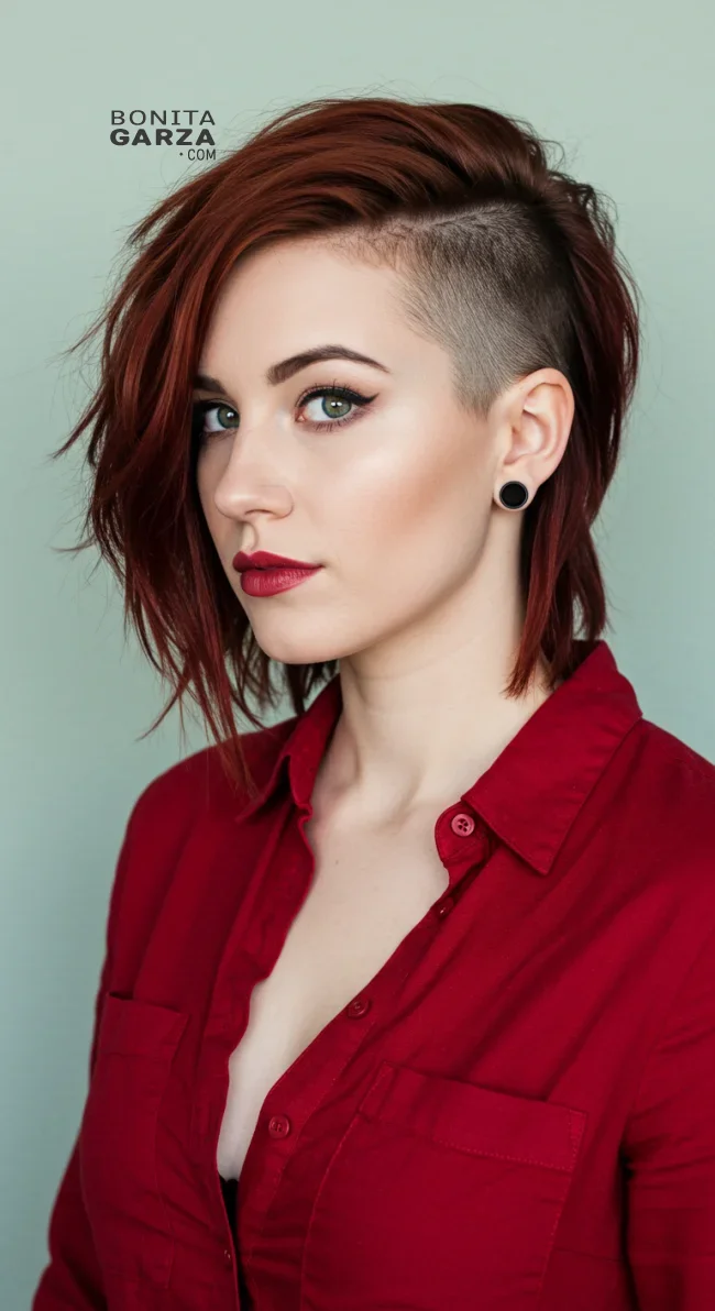 8. Asymmetrical Lob with Shaved Sides | Explore Long Hair With Shaved Sides Hairstyles
