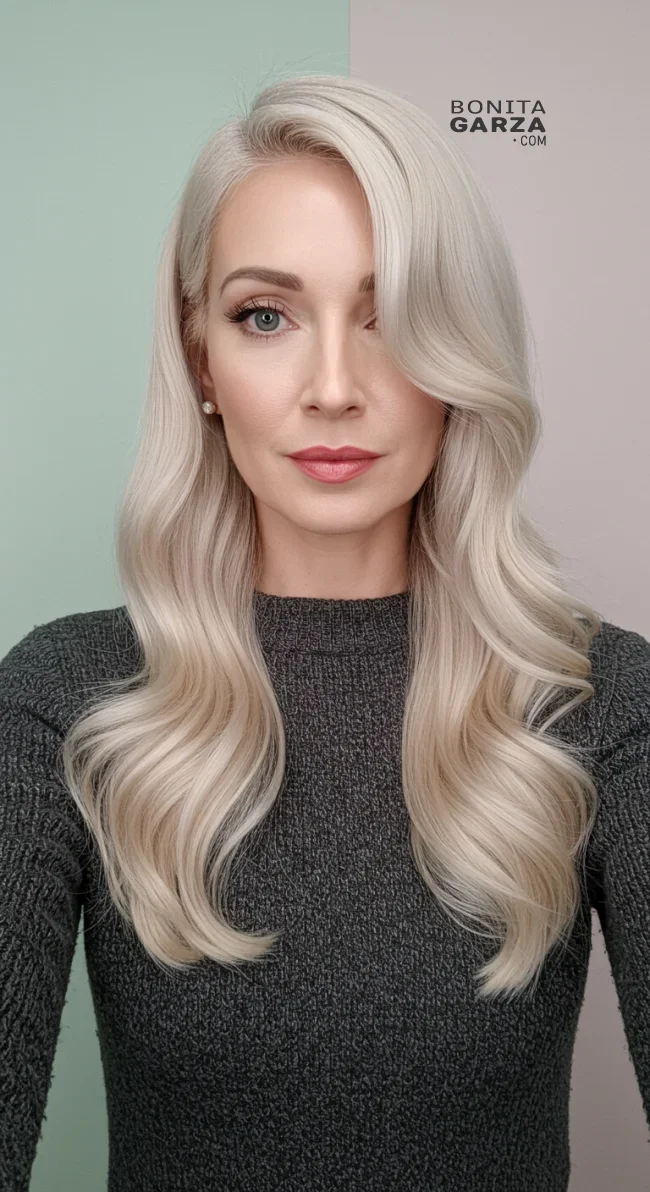 11. Hollywood Glam Waves | Chic Long Hairstyles For Women Over 40