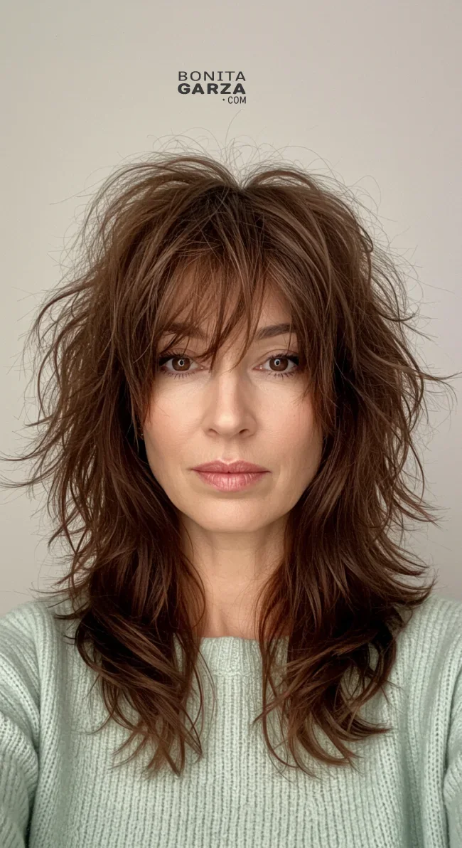 14. Long Shag Cut | Chic Long Hairstyles For Women Over 40