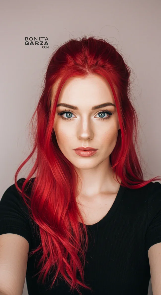 12. Romantic Red Half-Updo | Radiant Red Locks: Embracing The Beauty Of Natural