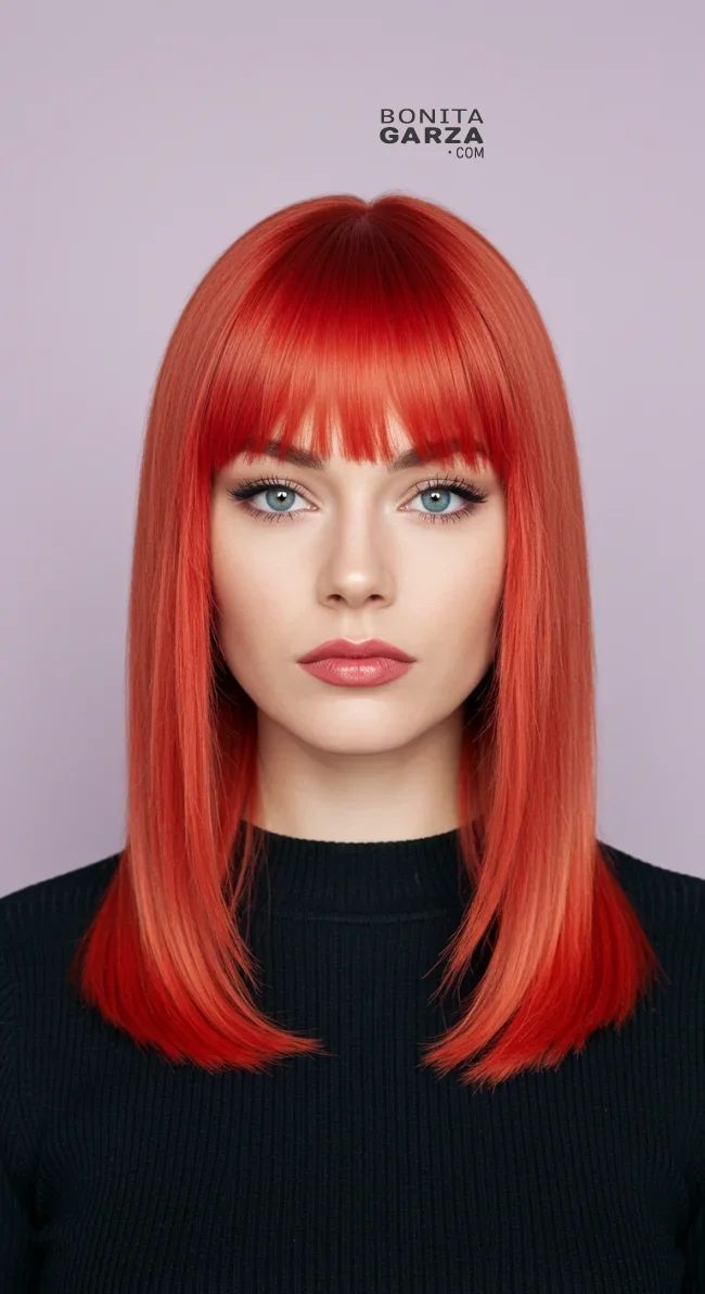 9. Natural Red Fringe | Radiant Red Locks: Embracing The Beauty Of Natural