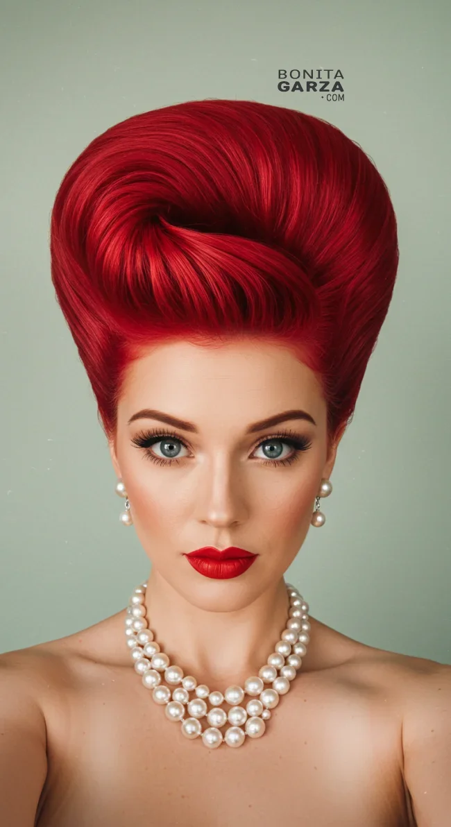 11. Retro Red Beehive | Radiant Red Locks: Embracing The Beauty Of Natural