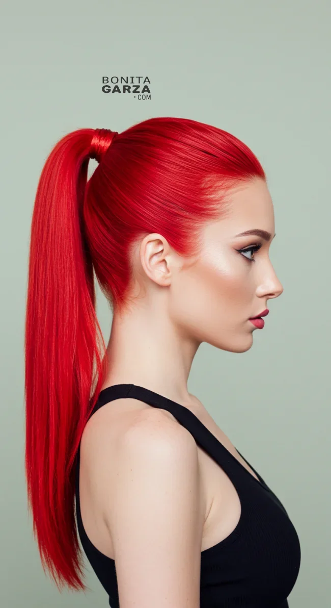 3. Sleek Red Ponytail | Radiant Red Locks: Embracing The Beauty Of Natural