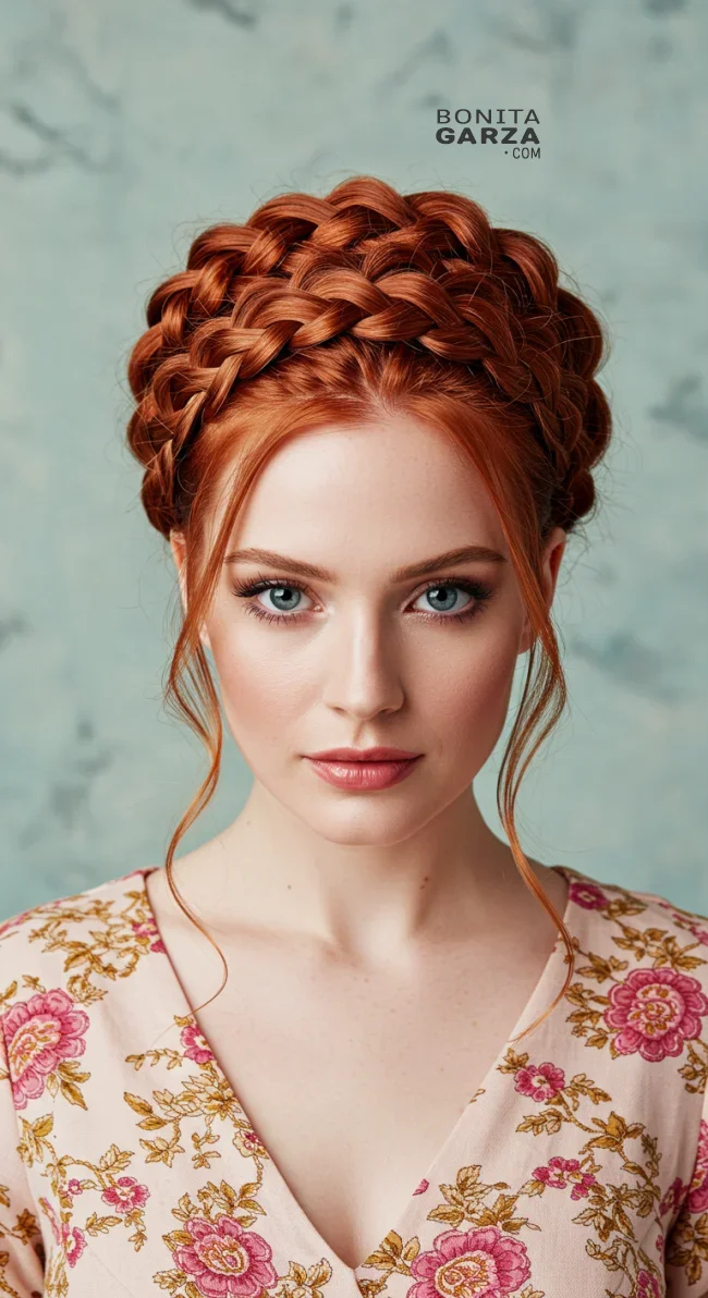 6. Braided Crown Updo | Hairstyles For Valentine’s Day: Flirty Styles And Romance