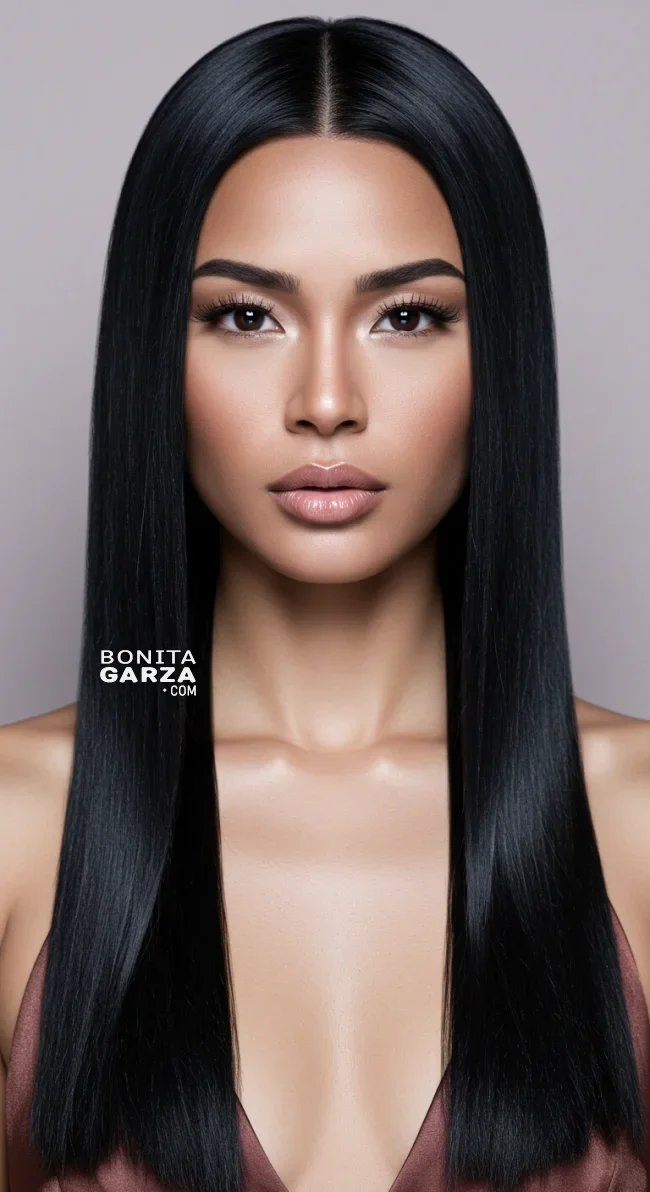 13. Sleek Straight Hair with a Middle Part | Hairstyles For Valentine’s Day: Flirty Styles And Romance