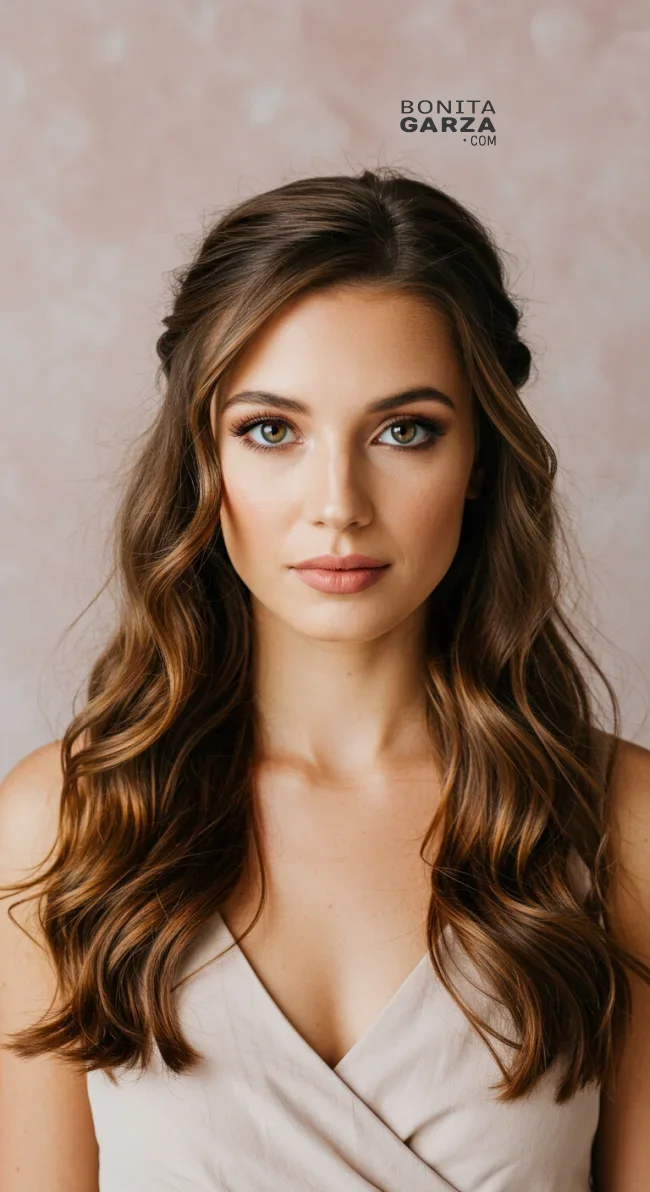 4. Half-Up, Half-Down with Loose Waves | Hairstyles For Valentine’s Day: Flirty Styles And Romance