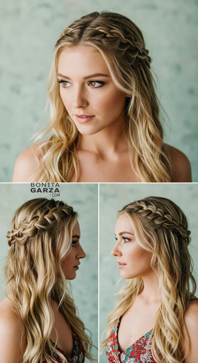 14. Waterfall Braid with Soft Waves | Hairstyles For Valentine’s Day: Flirty Styles And Romance