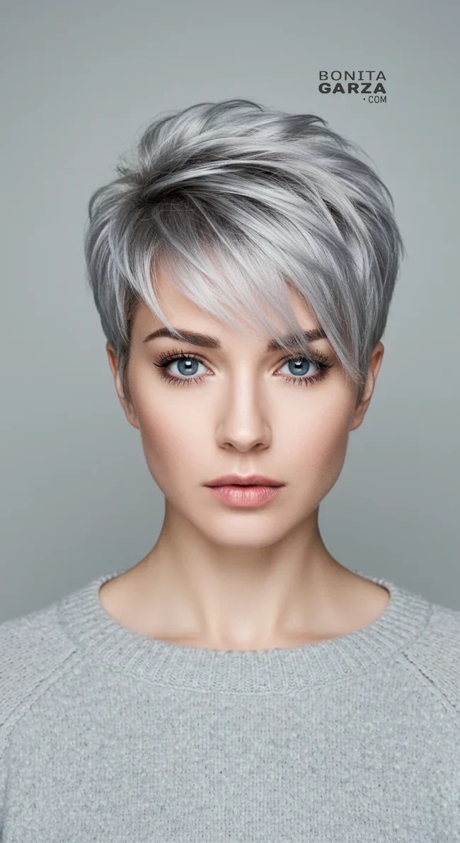 3. Silver Ash Pixie Cut | Winter Blonde Hairstyles: 15 Chic Ways To Flaunt This Hair Color