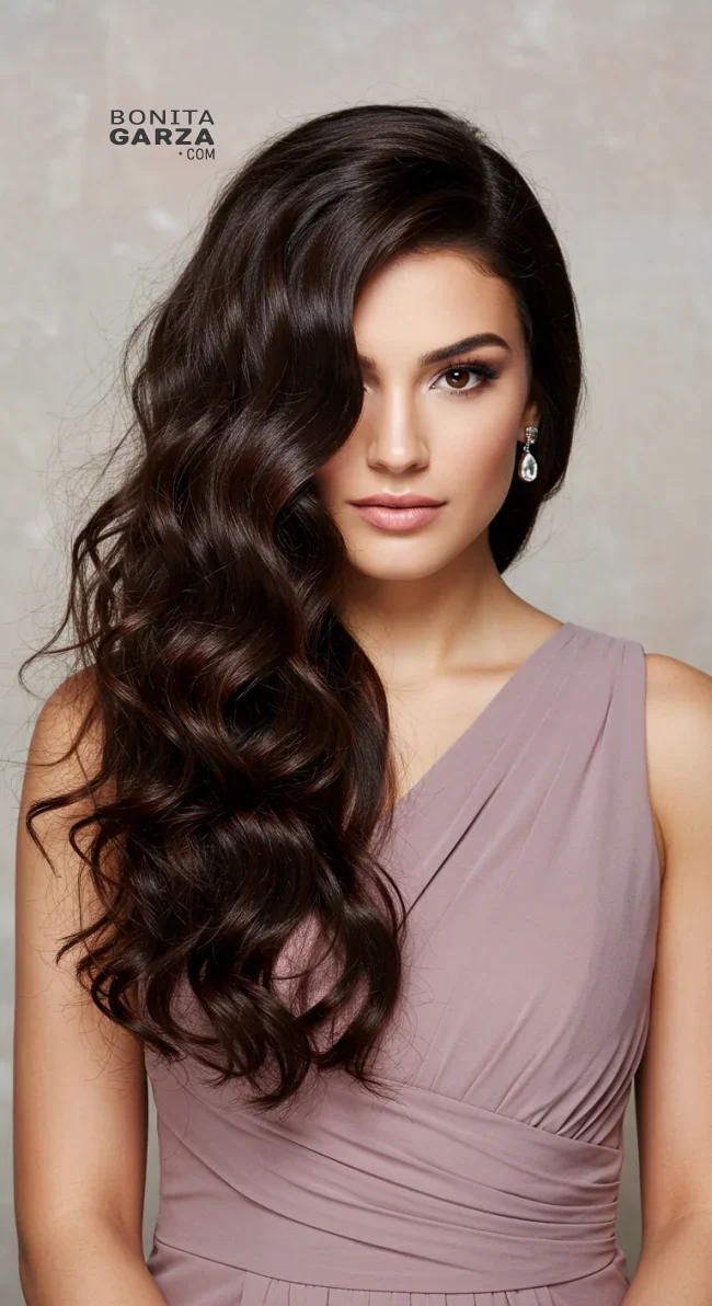 7. Soft Side-Swept Curls | Top 8 Bridesmaid Hairstyles For Every Hair Type