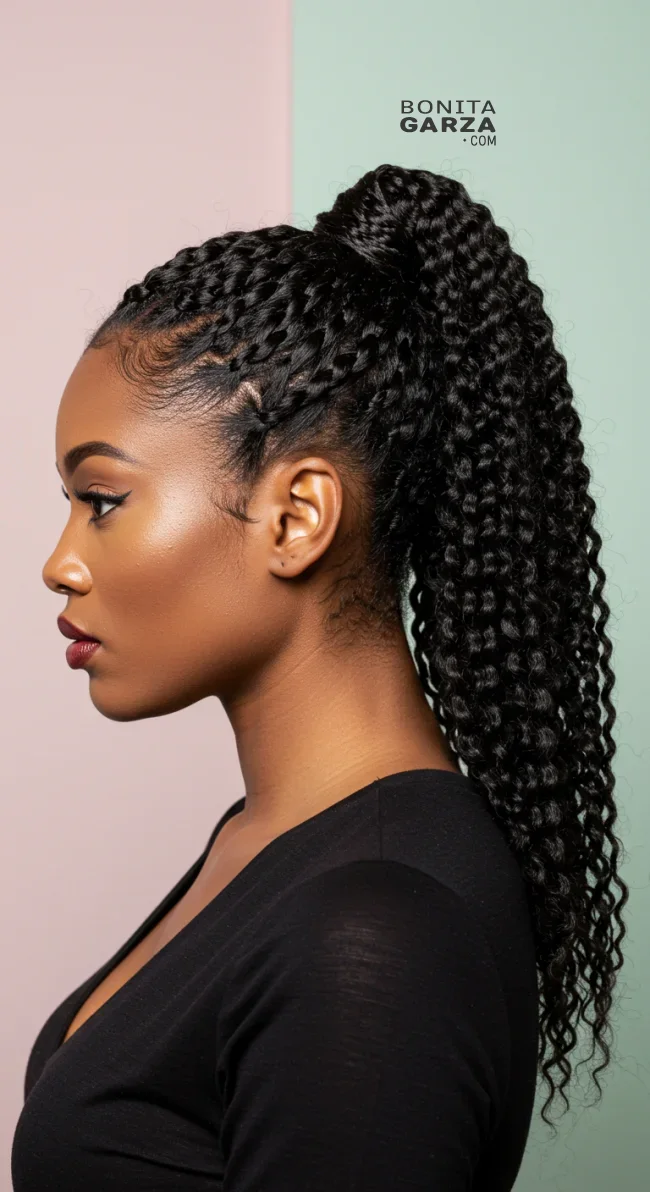 9. Twisted Ponytail | Ponytail Styles For Black Women: Trendy And Elegant Looks