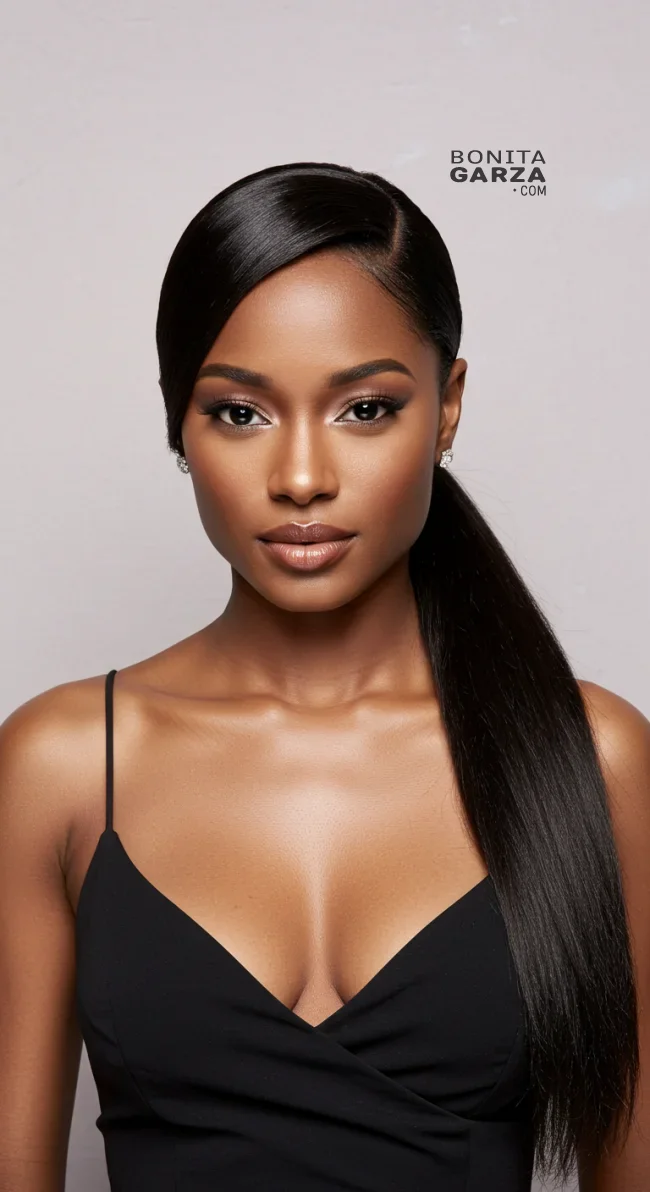13. Side Ponytail | Ponytail Styles For Black Women: Trendy And Elegant Looks