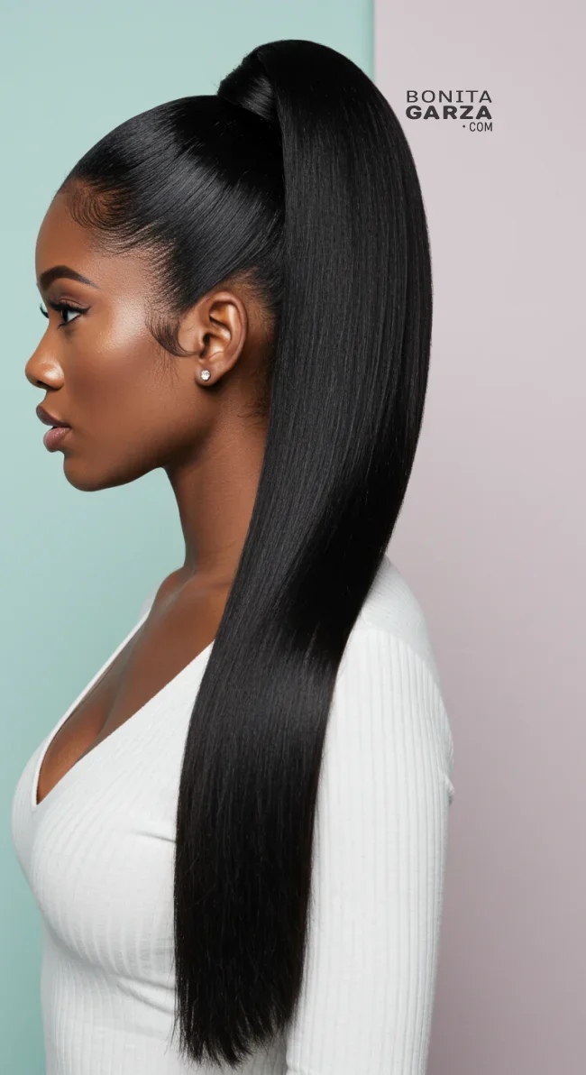 1. Sleek High Ponytail | Ponytail Styles For Black Women: Trendy And Elegant Looks