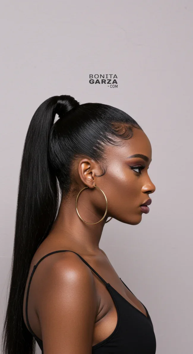 12. Braided Base Ponytail | Ponytail Styles For Black Women: Trendy And Elegant Looks