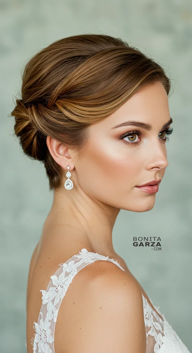 4. Elegant French Twist (Short Hair Edition) | Bridal Hairstyle For Short Hair: Top 15 Picks For Your Big Day!