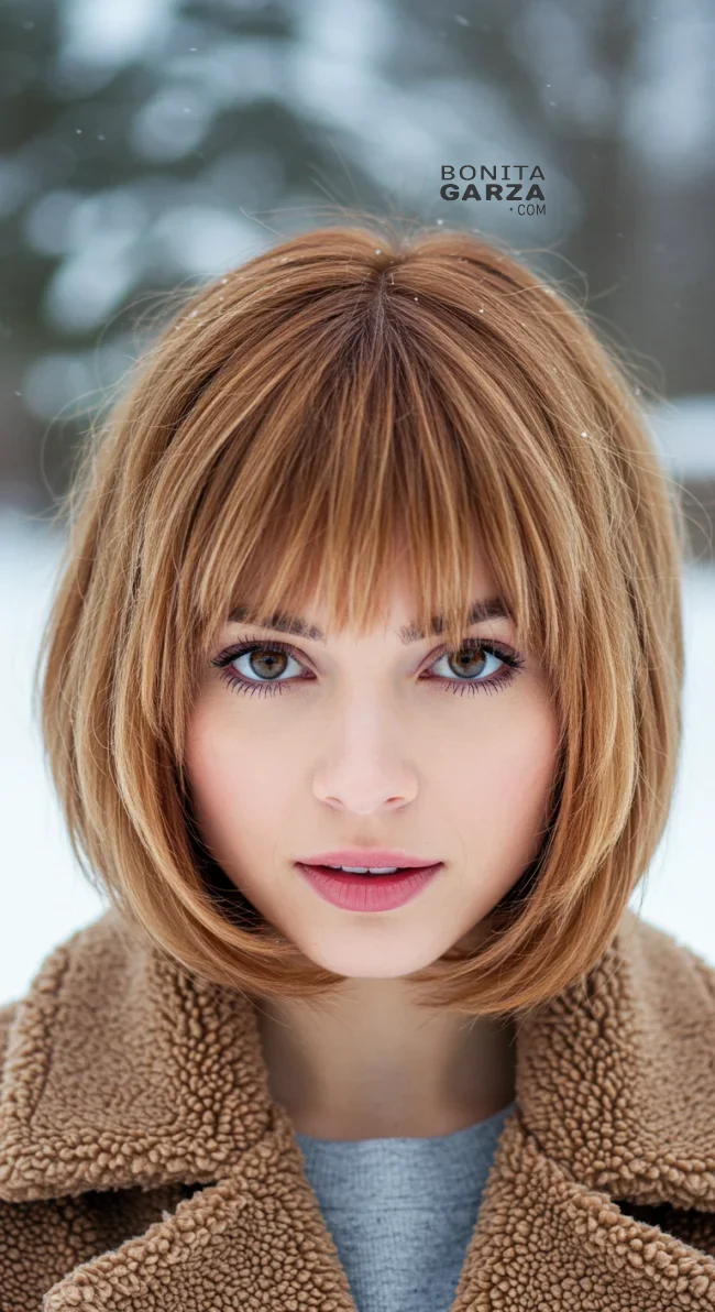 12. Soft Rounded Bangs with Layers | 15 Winter Haircut Trends To Jump On Right Now