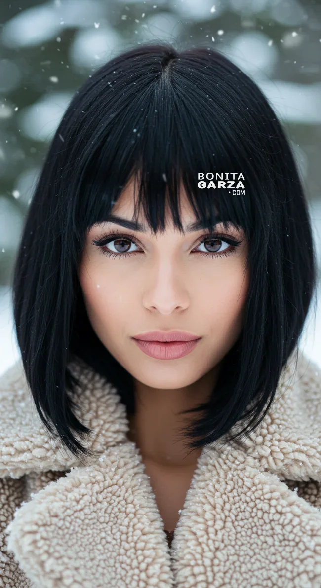 14. Classic Blunt Cut with Middle Part | 15 Winter Haircut Trends To Jump On Right Now