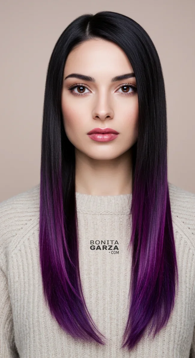 13. Cool Black to Purple Amethyst Ombre | 15 Majestic Ombre Winter Hair Colors Not To Miss