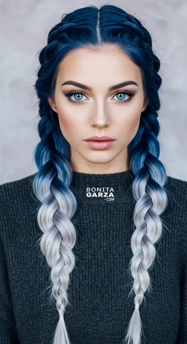 14. Frosty Blue to Silver Ombre | 15 Majestic Ombre Winter Hair Colors Not To Miss