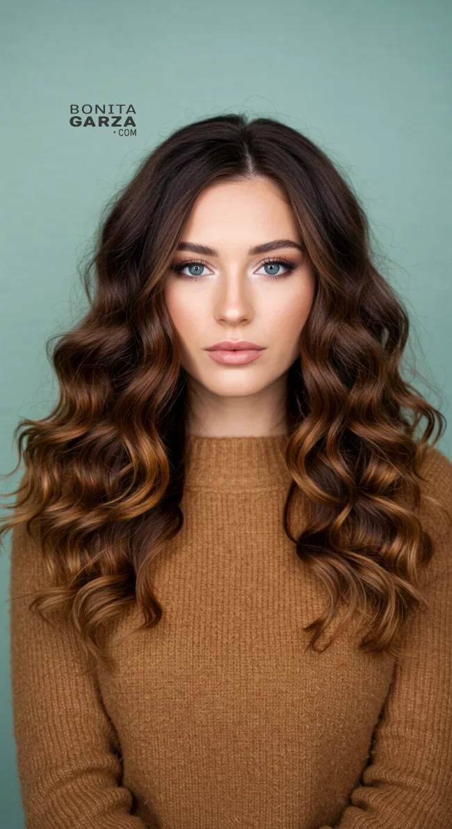 4. Dark Chestnut to Caramel Blonde Ombre | 15 Majestic Ombre Winter Hair Colors Not To Miss