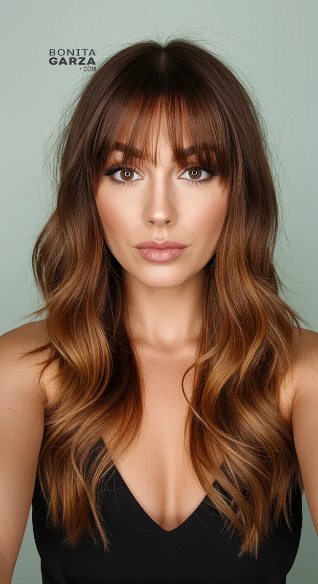 12. Chestnut Ombre with Wispy Bangs | Hair Color Trends Of 2025: A Comprehensive Guide To On-Trend Shades And Styles