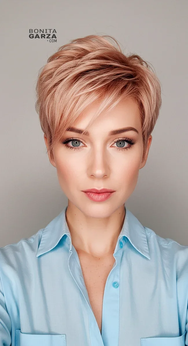 6. Champagne Rose Pixie | Hair Color Trends Of 2025: A Comprehensive Guide To On-Trend Shades And Styles