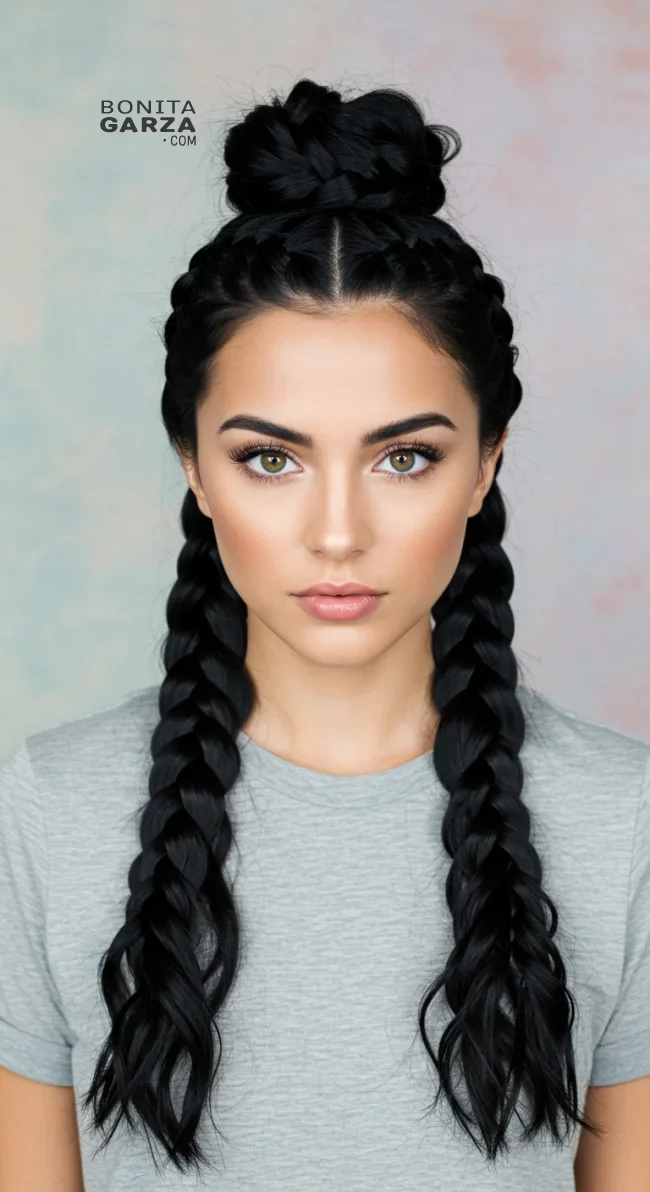 3. Braided Half Bun | Half Bun: Universally Loved As A Style Craze