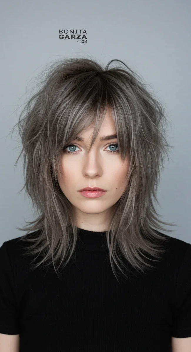 4. Wispy Bangs Wolf Cut | Most Beautiful Wolf Cut Hairstyles For This Winter