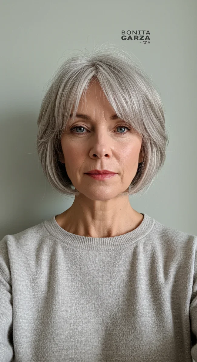 1. Short Layered Bob | Elegant Hairstyles For Women Over 60 With Fine Hair
