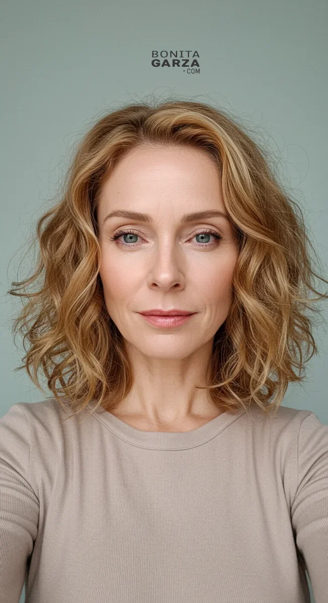 9. Soft Curls with Medium-Length Hair | Elegant Hairstyles For Women Over 60 With Fine Hair