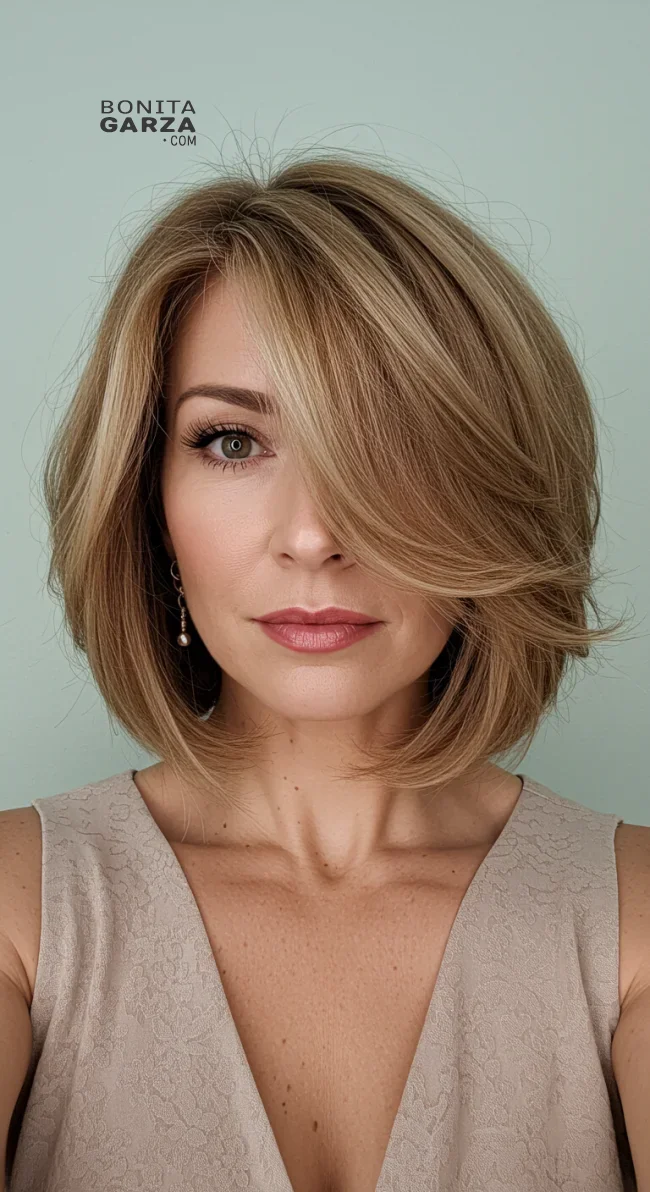 6. Shoulder-Length Feathered Layers | Elegant Hairstyles For Women Over 60 With Fine Hair