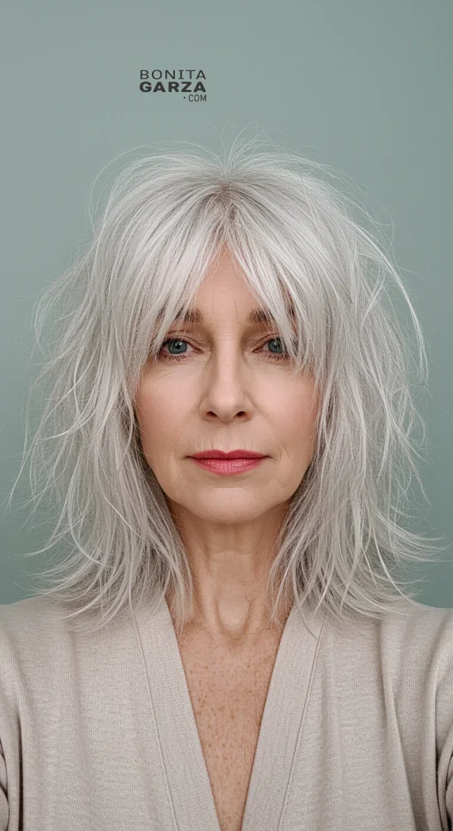 14. Wispy Shag Cut | Elegant Hairstyles For Women Over 60 With Fine Hair