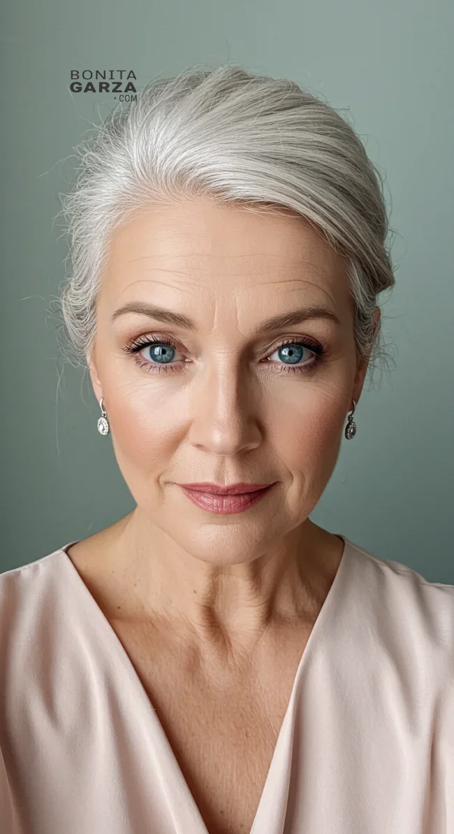 8. Elegant Chignon Bun | Elegant Hairstyles For Women Over 60 With Fine Hair