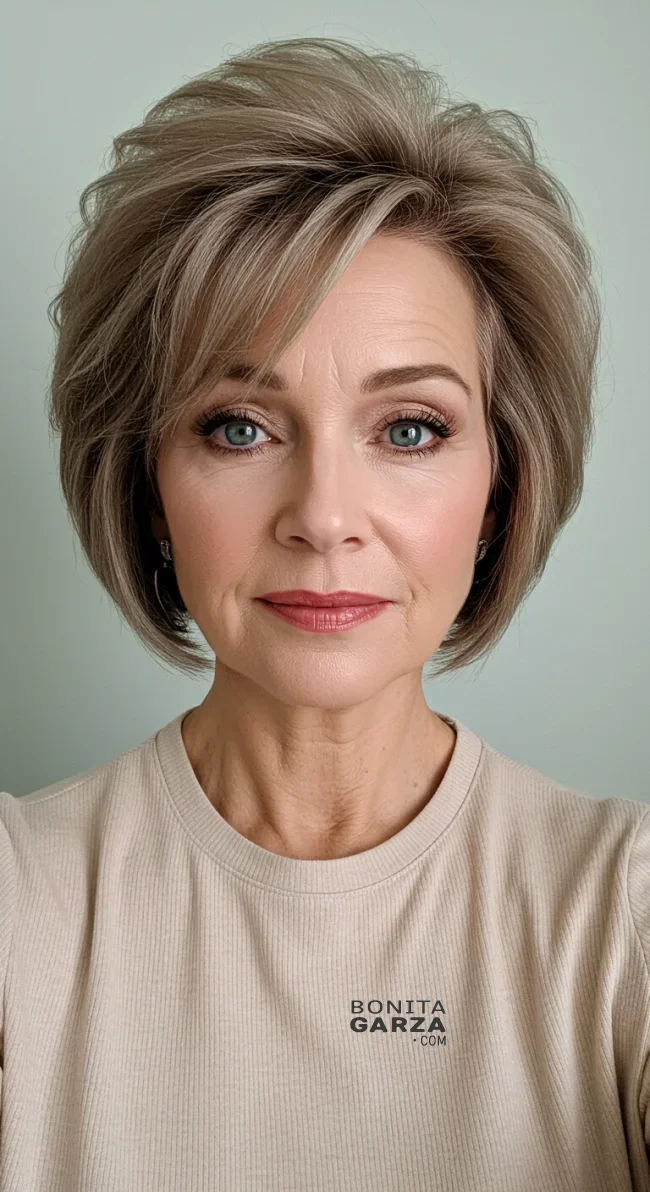 10. Tapered Bob with Volume at the Crown | Elegant Hairstyles For Women Over 60 With Fine Hair